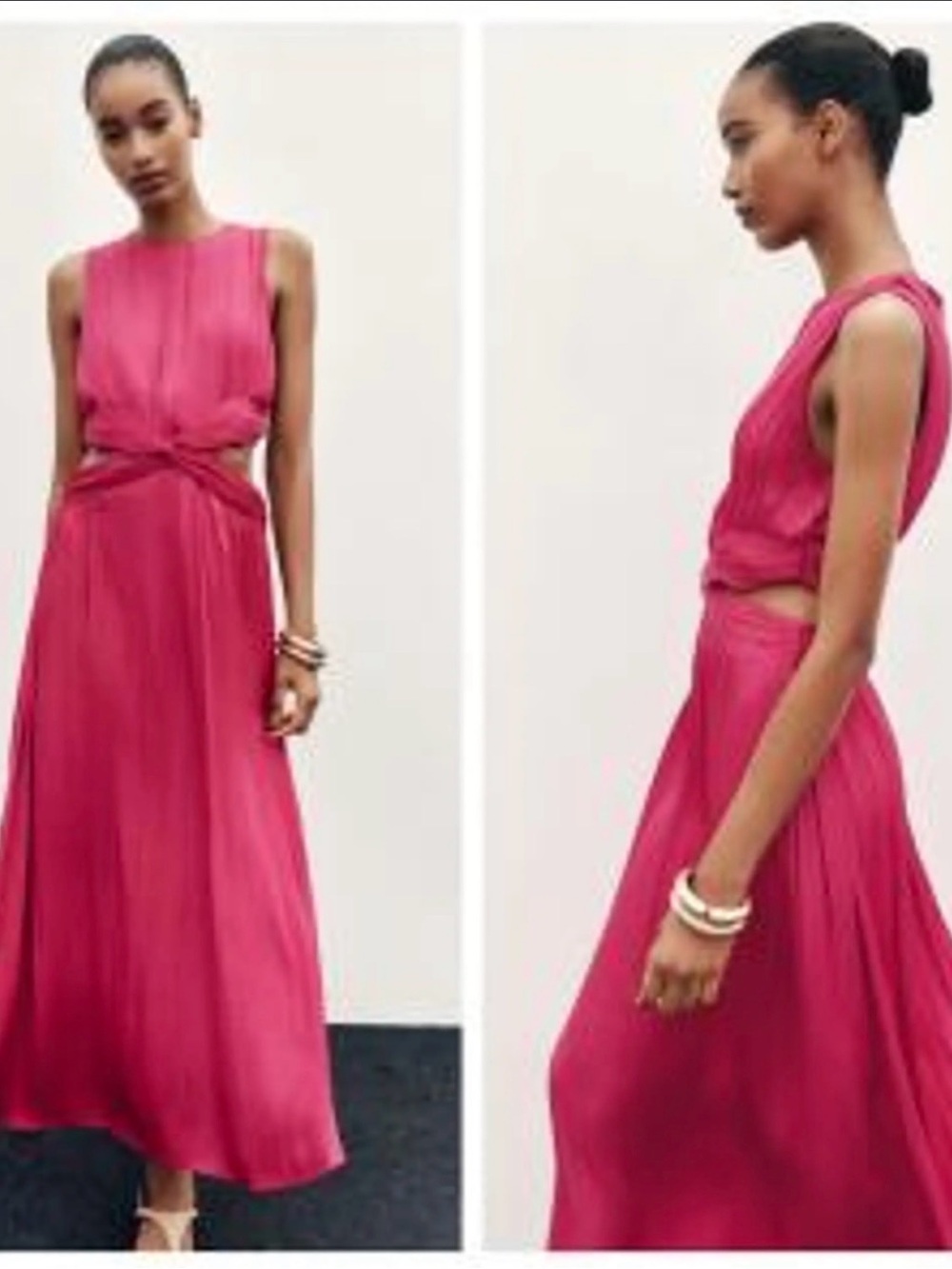 Zara long Sleeveless Midi Dress
